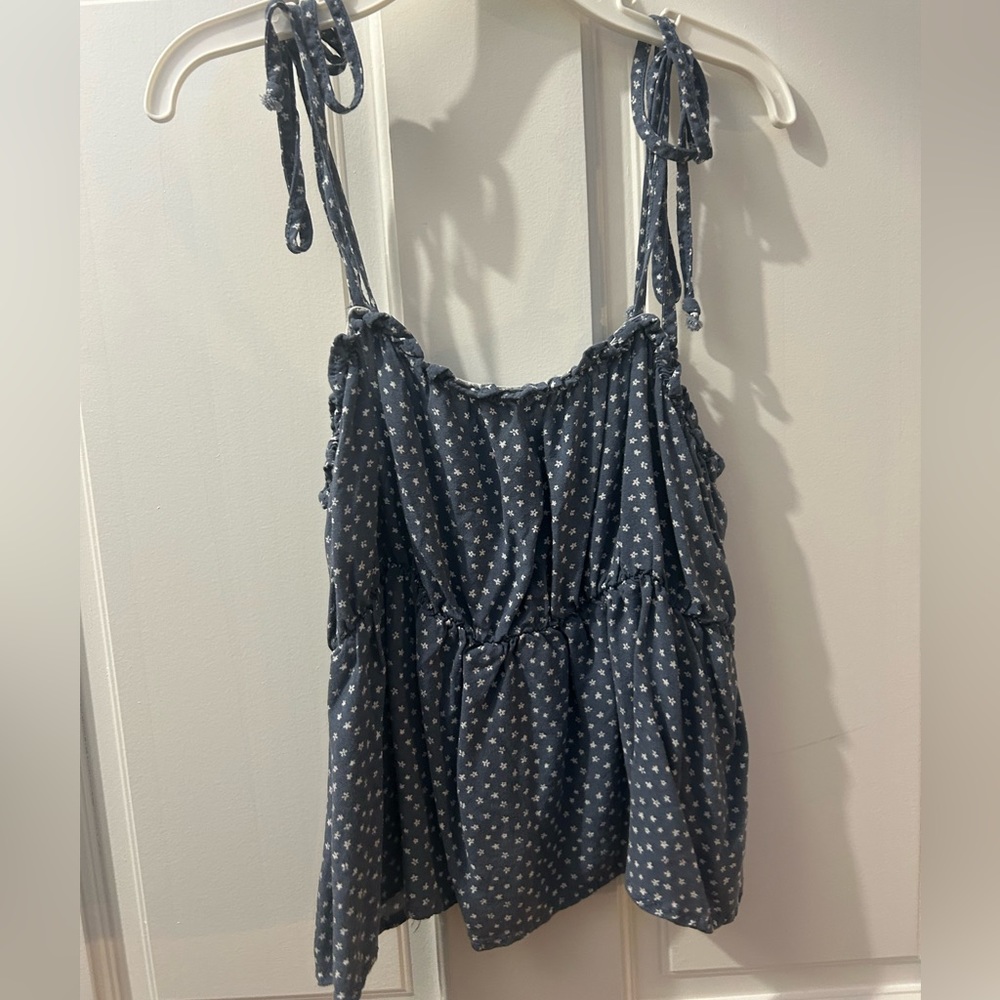 pacsun blue floral summery top